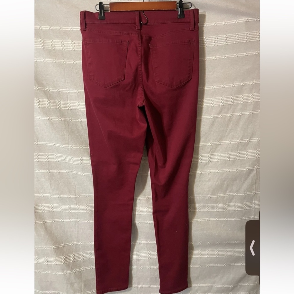 Old Navy Rockstar Mid Rise Burgundy Pants